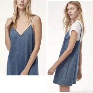 Aritzia Wilfred Free Blue Denim Mini dress